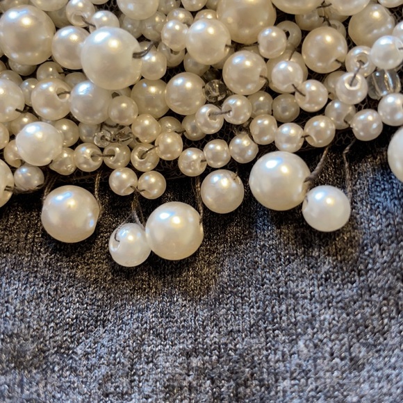 INC International Concepts Pearl Statement Necklace Scoop Neck Sweater - Picture 6 of 16